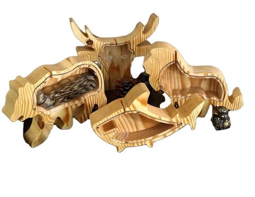 Детский подарок Деревянный свиничный бак Персонализированный и лакированный Рождественский сюрприз