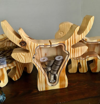 Детский подарок Деревянный свиничный бак Персонализированный и лакированный Рождественский сюрприз