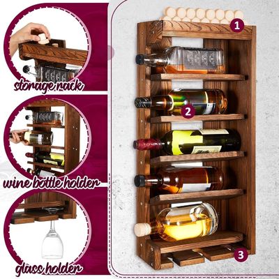 Современный и шикарный винный экран Складчик для хранения с стеклянным держателем для бутылок