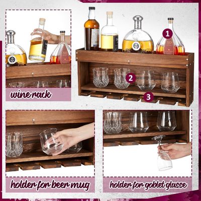 Современный и шикарный винный экран Складчик для хранения с стеклянным держателем для бутылок