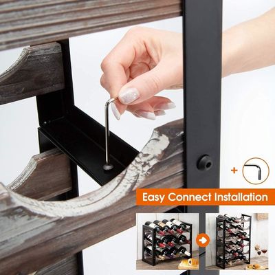 Функциональный дизайн Многофункциональная деревянная стойка для вина для бутылок с алкоголем