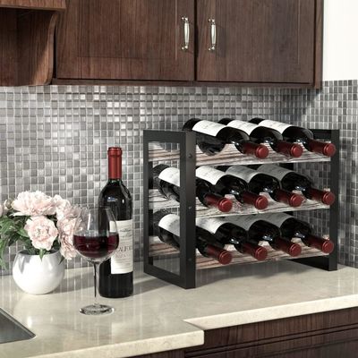 Функциональный дизайн Многофункциональная деревянная стойка для вина для бутылок с алкоголем