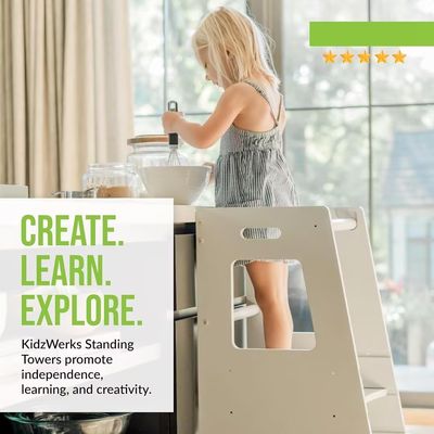 Настраиваемый логотип приемлемая серая детская стоячая башня для детей в стиле Монтессори