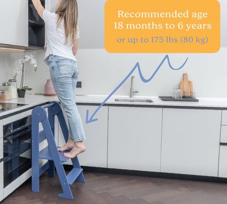 Печать сгоревшего детского кухонного стула с 3 регулируемыми высотами