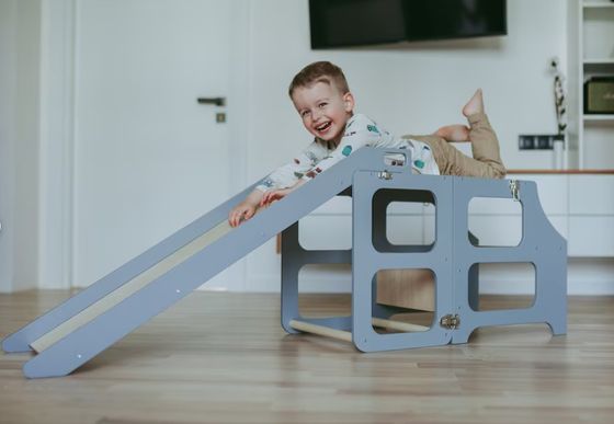 Почтовая упаковка Гостиная Кухня Башня 3in1 Складные ступени стул Стол Слайд для детей