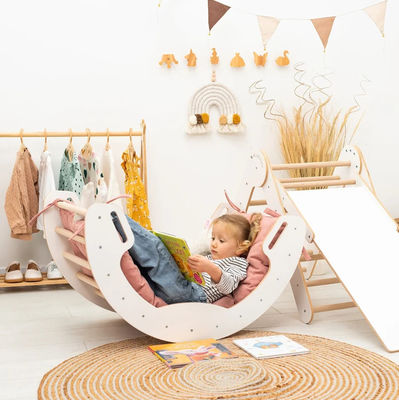 Почтовая упаковка и игровая комната тренажерный зал Climber Natural Wood Climbing Arch for Kids Learning Toy