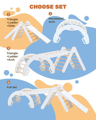 Почтовая упаковка и игровая комната тренажерный зал Climber Natural Wood Climbing Arch for Kids Learning Toy