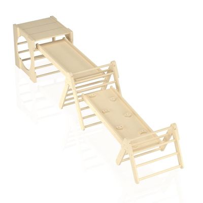 Игрушки для треугольника 5 в 1 Древесный гимнастический зал для детей с пандусом и горки