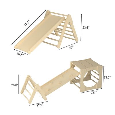 Игрушки для треугольника 5 в 1 Древесный гимнастический зал для детей с пандусом и горки