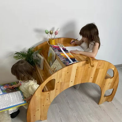 Рождественские подарки Экологически чистые Монтессори книжные полки для 202406 Дети Деревянный стол стул