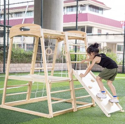 Детская гимнастика Деревянная рамка для восхождения Лестничные скалы Сетевая лестница для подъема Бар игры Палатка в помещении