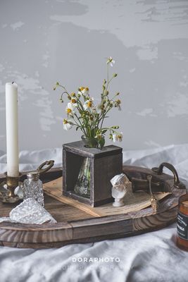 Металлический деревянный поднос для чая и досуга