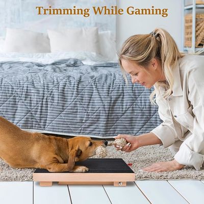 Лакированный деревянный пирог для собак с съемной крышкой и коробкой для подстрижки ногтей