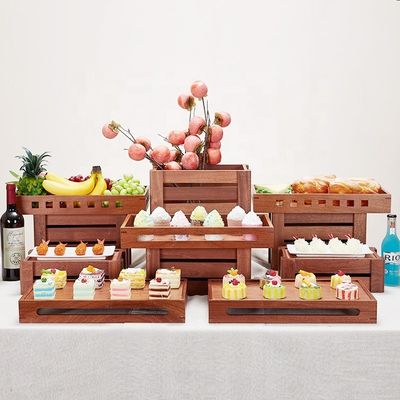 Сапеле Деревянный буфет Ресторан Столовая посуда Дисплейная стойка Пищевая продукция Хлеб Дисплейный стенд