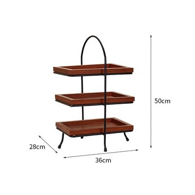 Деревянный 2 3 Tier Snack Fruit Plater Candy Tray Диссерт Дисплейная полка Декорация свадебного торта