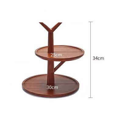 Деревянный 2 3 Tier Snack Fruit Plater Candy Tray Диссерт Дисплейная полка Декорация свадебного торта