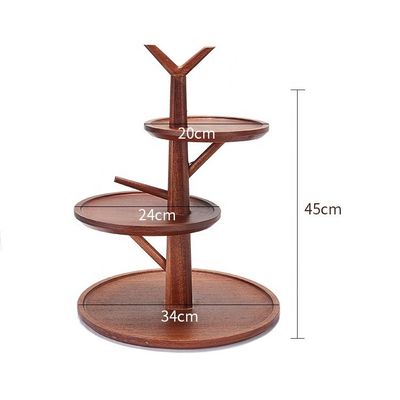 Деревянный 2 3 Tier Snack Fruit Plater Candy Tray Диссерт Дисплейная полка Декорация свадебного торта
