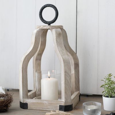 Наружный двор Декорация деревянная свеча фонарь со стеклянным подставным светильником Печать сгорела