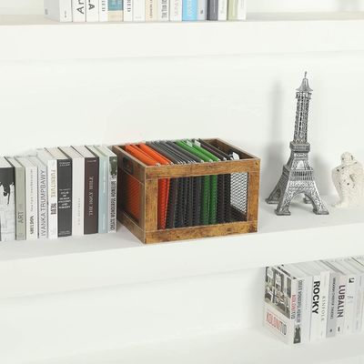 Деревянный держатель записей для хранения Классический кубический организатор записей Хранение по вашему запросу