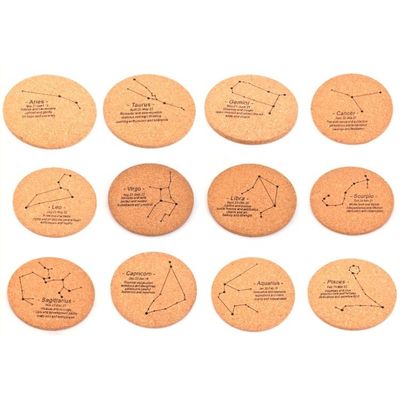 КЛАССИЧЕСКИЙ дизайн Корковые деревянные чашечные подставки для запасных матов MDF Constellation Custom