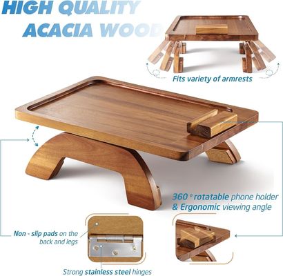 Большое количество бамбуковый диван поднос столик рука складной клип для дивана стоящего типа на заказ