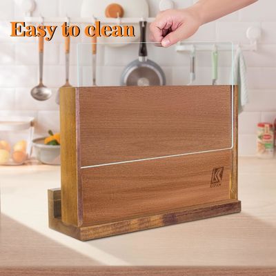 Двухсторонний магнитный деревянный ножевой столик с акриловым защитным щитом и индивидуальным логотипом