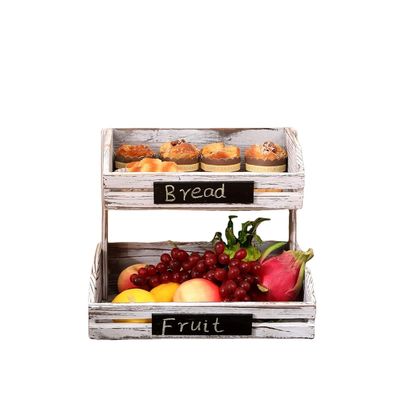 Настраиваемый логотип 2 уровень ферма деревянная корзина для кухни столовая и гостиная