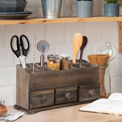 Настраиваемый логотип Рустический организатор суеты для косметики, макияжа и аксессуаров для ванной комнаты