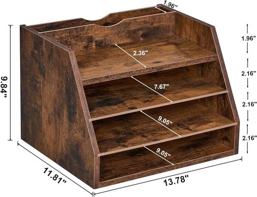 Регулируемые полки Деревянный файловой организатор Полка для экономии места и организации