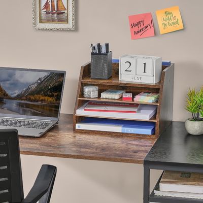 Регулируемые полки Деревянный файловой организатор Полка для экономии места и организации