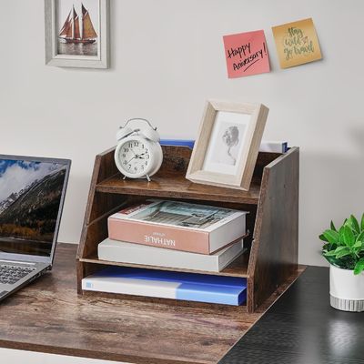 Регулируемые полки Деревянный файловой организатор Полка для экономии места и организации