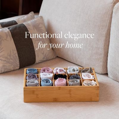 15 Отсек Бамбуковый хранилище Организатор для ремней галстуки бюстгальтеры Брюки Носки Ювелирные изделия