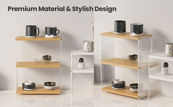 Металлический и деревянный 3-уровневый стойковый шкаф для ванной