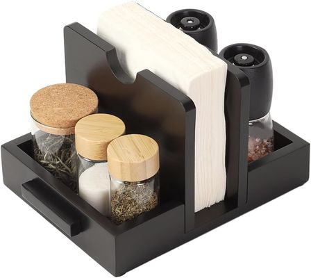 2024 Дизайн американского стиля Деревянный носитель салфетки для стола для хранения солей и перцами