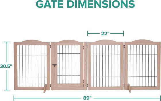 Устойчивые деревянные собачьи ворота с прохождением через дверь