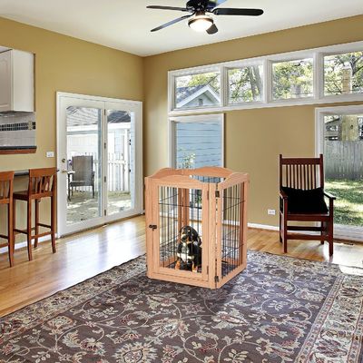 Устойчивые деревянные собачьи ворота с прохождением через дверь