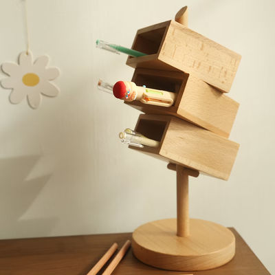 Восьмиугольный организатор стола NBeech Дерево Черный грецкий орех для и универсальная организация стола