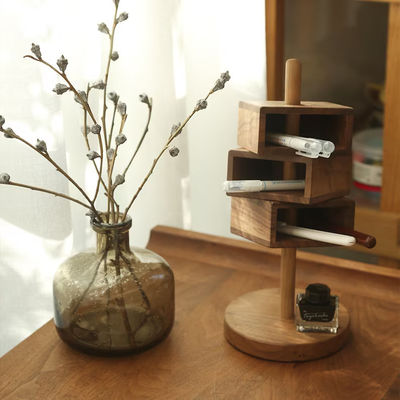 Восьмиугольный организатор стола NBeech Дерево Черный грецкий орех для и универсальная организация стола