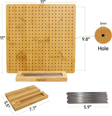 Ручной трикотажный блокмат Бамбуковая доска с козырями Мини деревянная коробка Хранилище таблеток