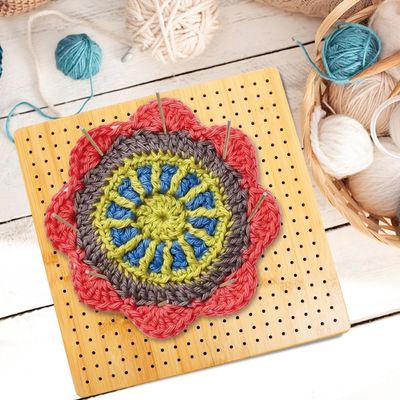 Ручной трикотажный блокмат Бамбуковая доска с козырями Мини деревянная коробка Хранилище таблеток