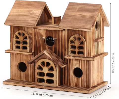 Ручная работа деревянный висячий птичий дом Хамстерное гнездо для садового двора Печать сгорела