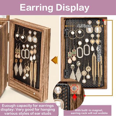 Большой 5-слойный ювелирный организатор Коробка для кольцов Серёжки Ожерелья Винтажный стиль