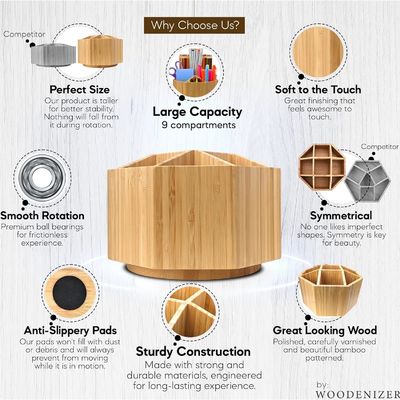 Образец бесплатное художественное снабжение организатор Бамбуковый ручка держатель столовой организатор для детей