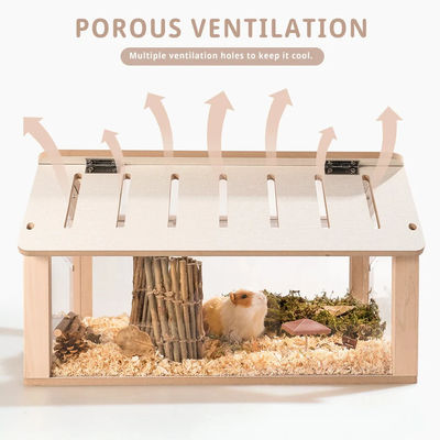 Часовая коробка Храм для хомяков Деревянная мебель для домашних животных Игровой дом Твердый укладка для маленьких домашних животных