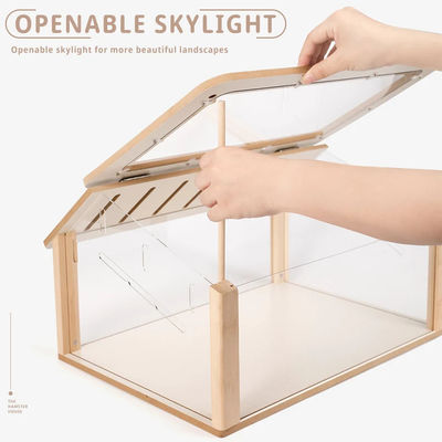 Часовая коробка Храм для хомяков Деревянная мебель для домашних животных Игровой дом Твердый укладка для маленьких домашних животных