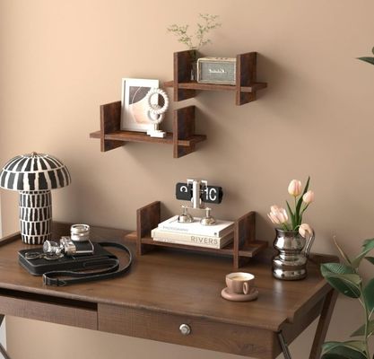 Эффективно используйте пространство с 202408 набор 3 деревянные плавучие полки настенные полки