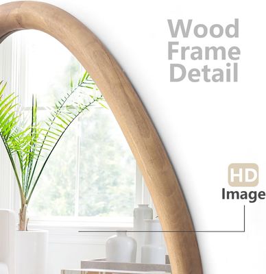 Уникальное лакированное деревянное круглое зеркало для современной гостиной и ванной