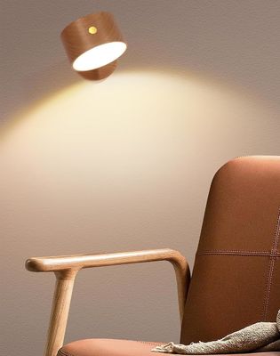 Стенные светильники LED 360 вращения затемнения перезаряжаемый беспроводный батарейки работают деревянный Sconce