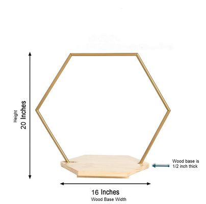 Шестиугольная деревянная тортовая стойка с металлической рамой Бамбук и орех
