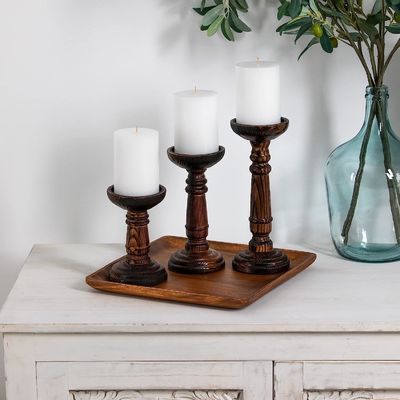 Домашнее украшение Ручной работы деревянный подставник свечей для свадебной вечеринки Ручной дизайн